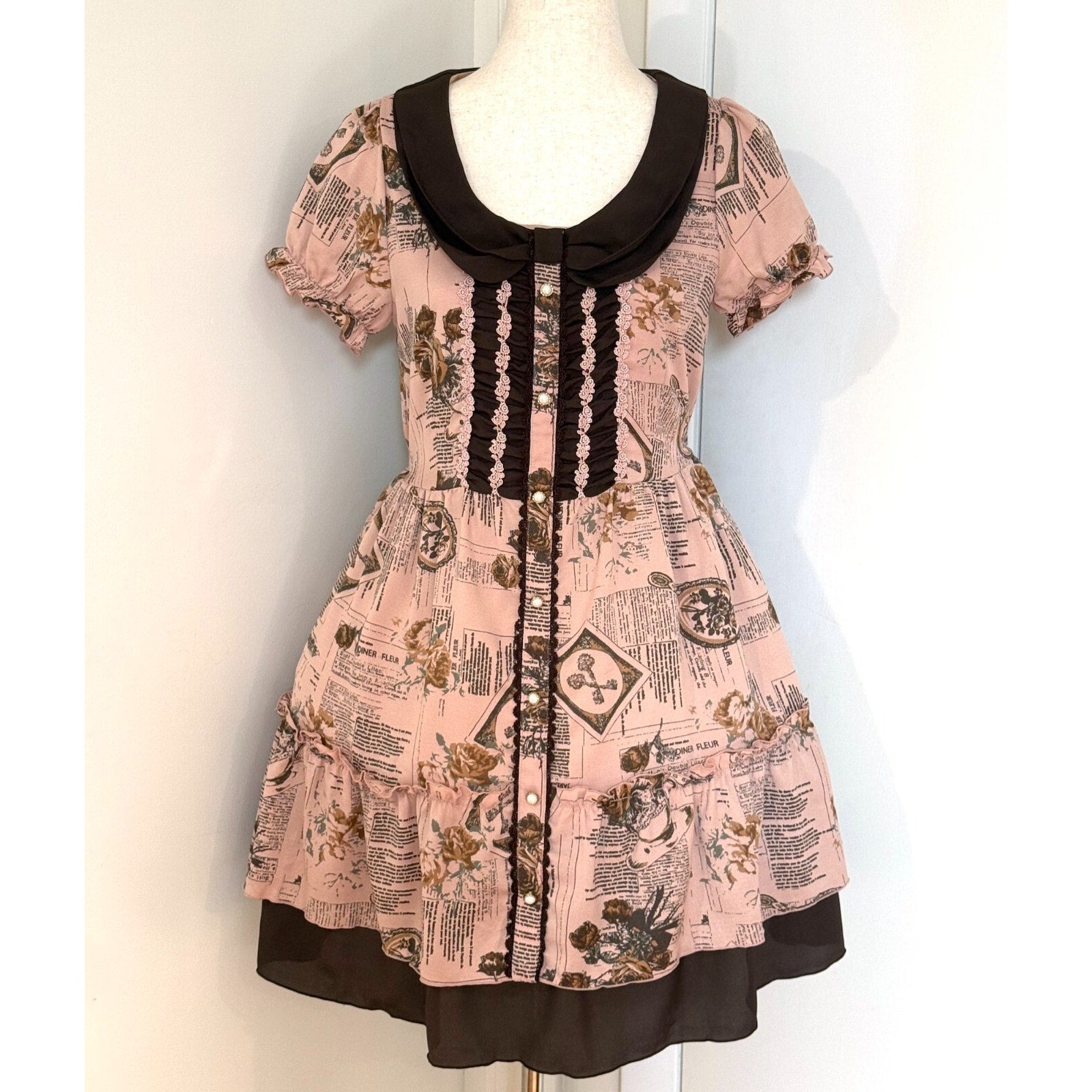 Axes Femme Victorian J-fashion Kawaii Jirai Himekaji French Poetry Pink Dress M