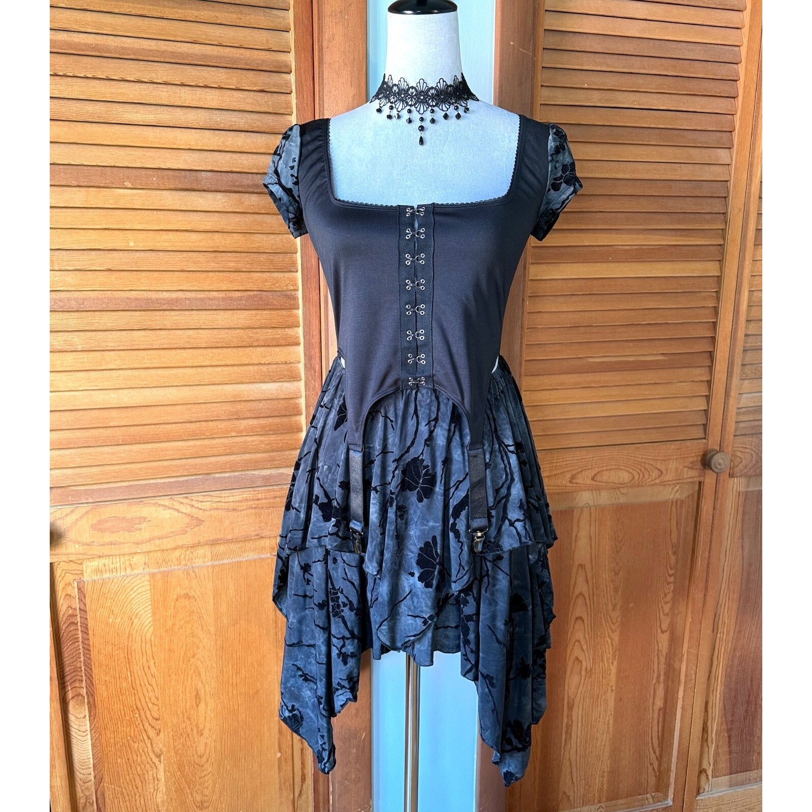 Dolls Kill Garden Goth Beautiful Disaster Garter Pixie Fairycore Dolly Dress