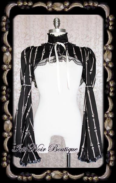 Gothic Steampunk Lolita Bones Bell Sleeve Shrug Jacket