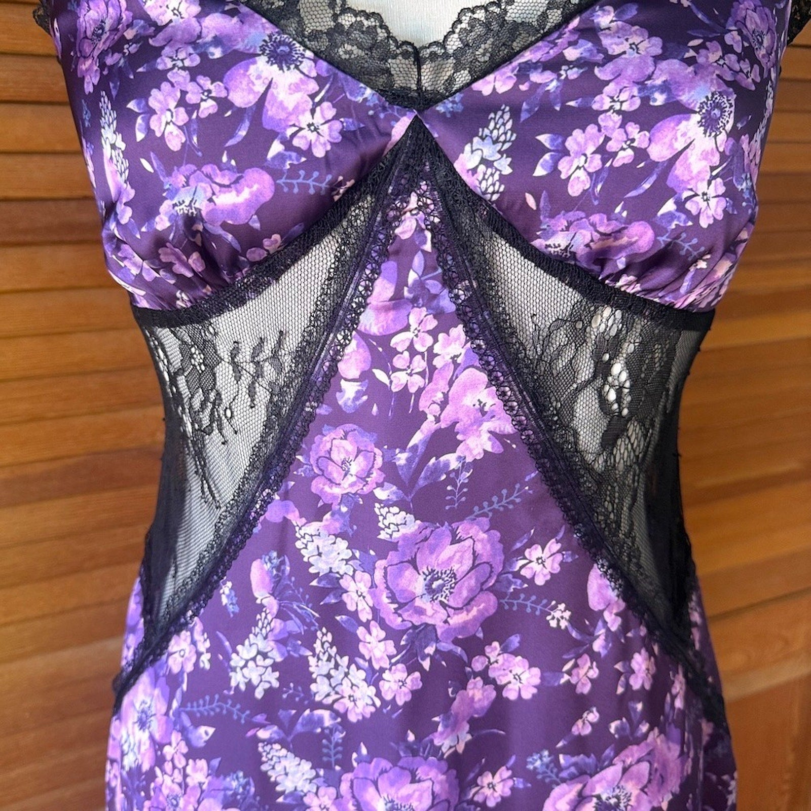 Pretty Damage Purple Haze Fairycore Wimsigoth Wild Flowers Black Lace Dress