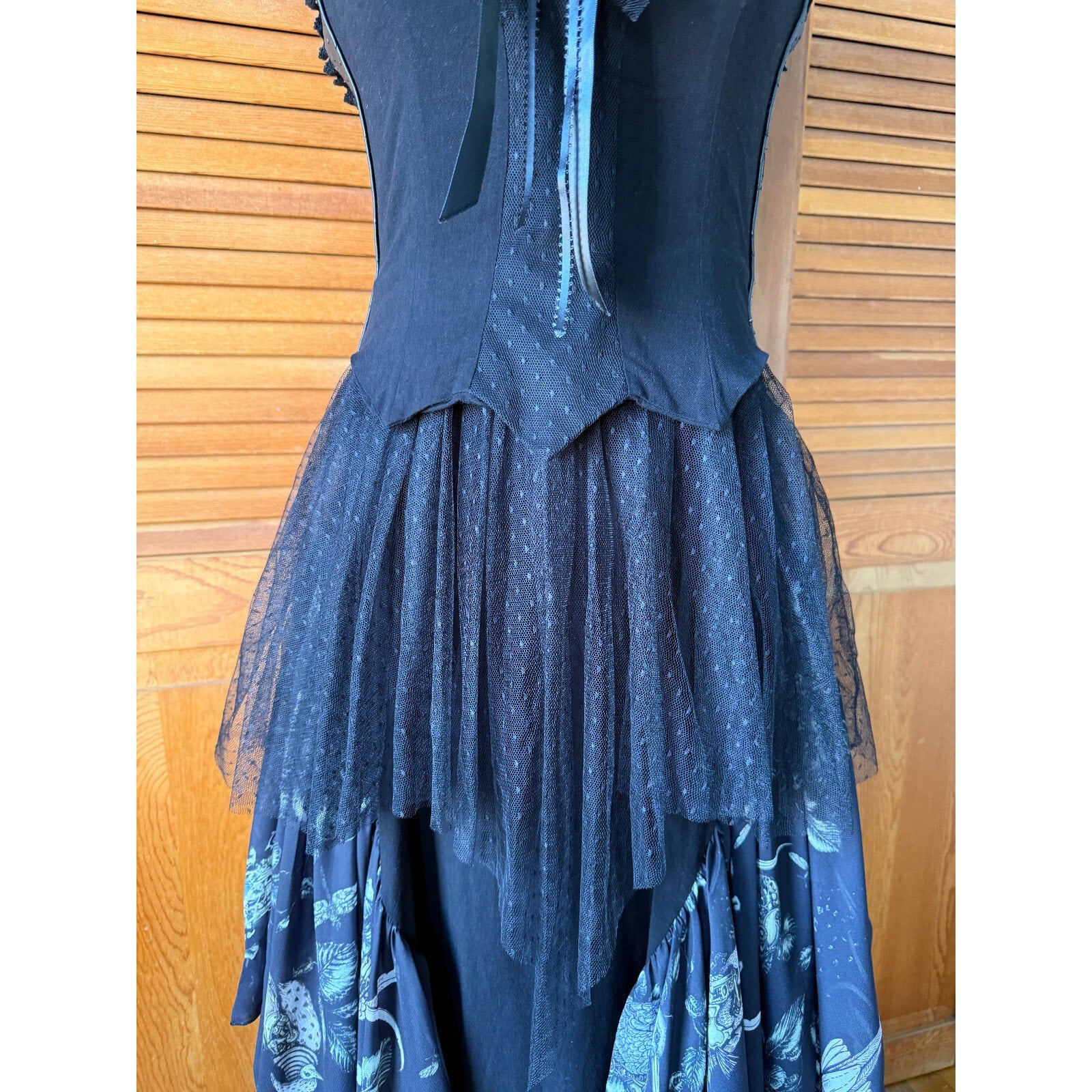 Vintage Lip Service Gothic Victorian Dark Fairycore Woodland Dress XS