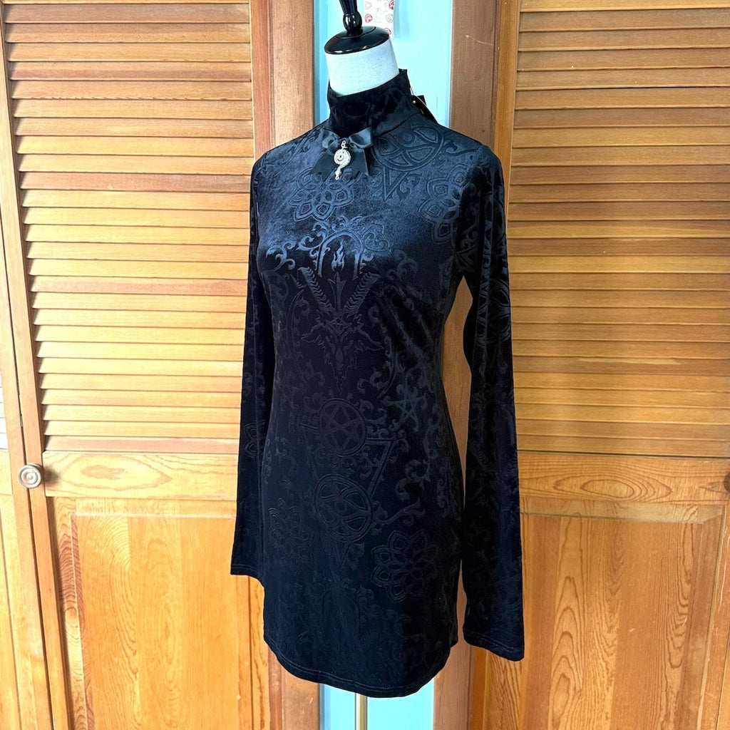 Killstar Gothic Witchcore Black Velvet Snake Charmer Blasphemia Dress XS