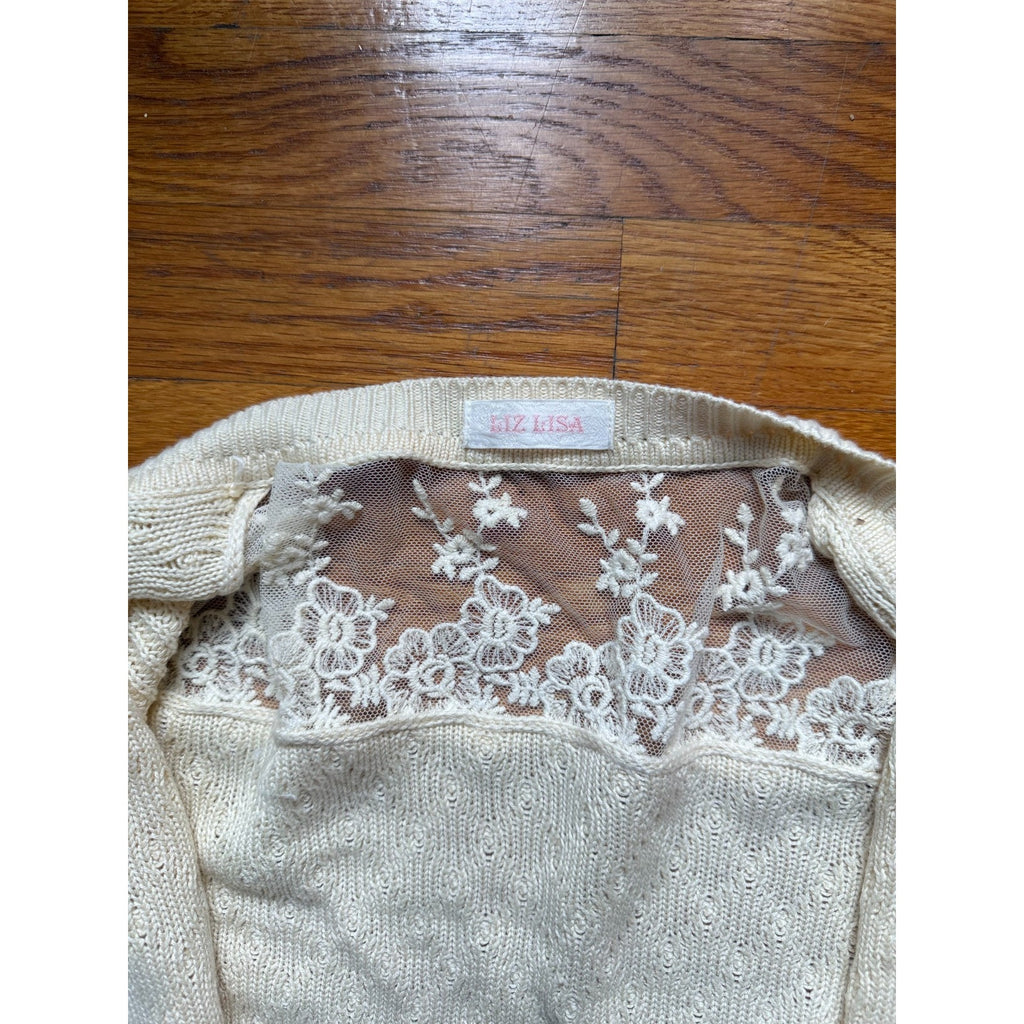 Liz Lisa J-fashion Kawaii Himekaji Gyaru Fairy Cream White Flower Sweater S