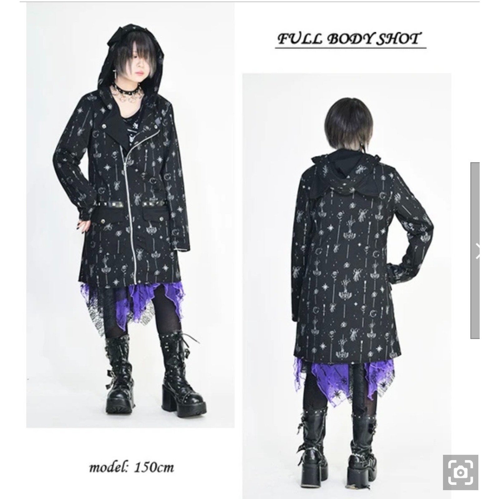 J-fashion ACDC Rag Harajuku Punk Goth EGL Cat Ears Black & White Jacket S-M