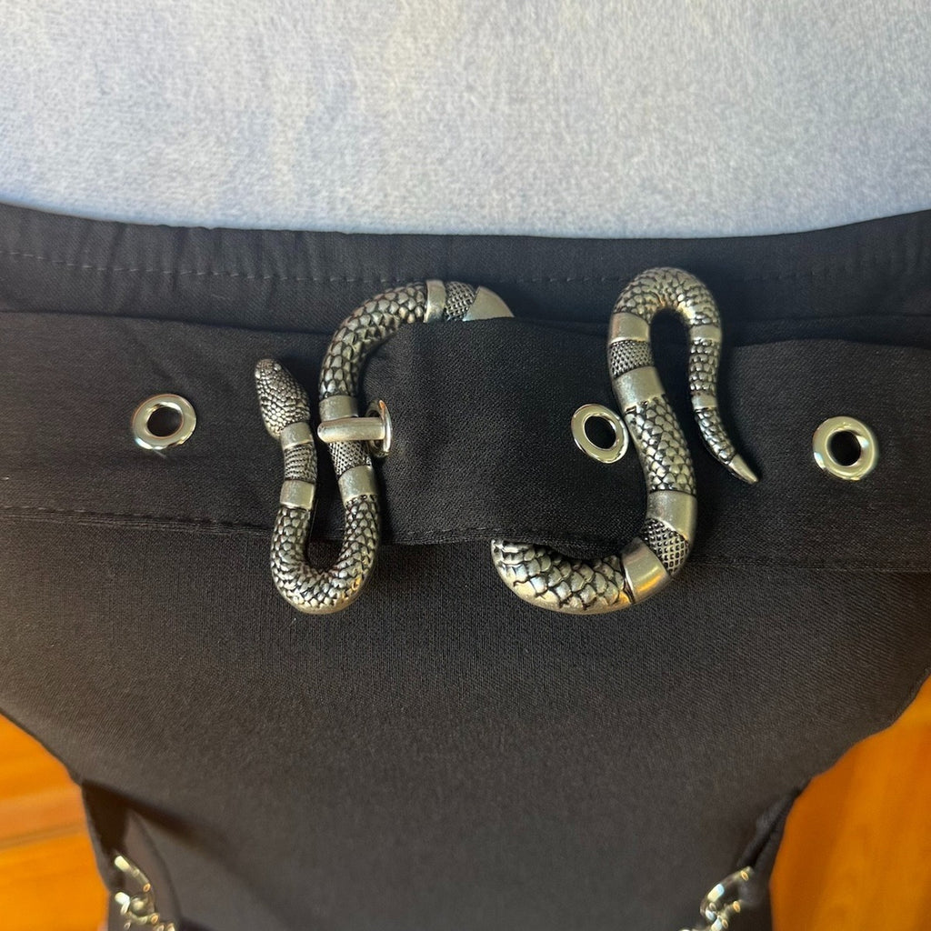 Goth Punk Emo Industrial Witchcore Visual Kei Snake Charmer Chain & Buckle Top