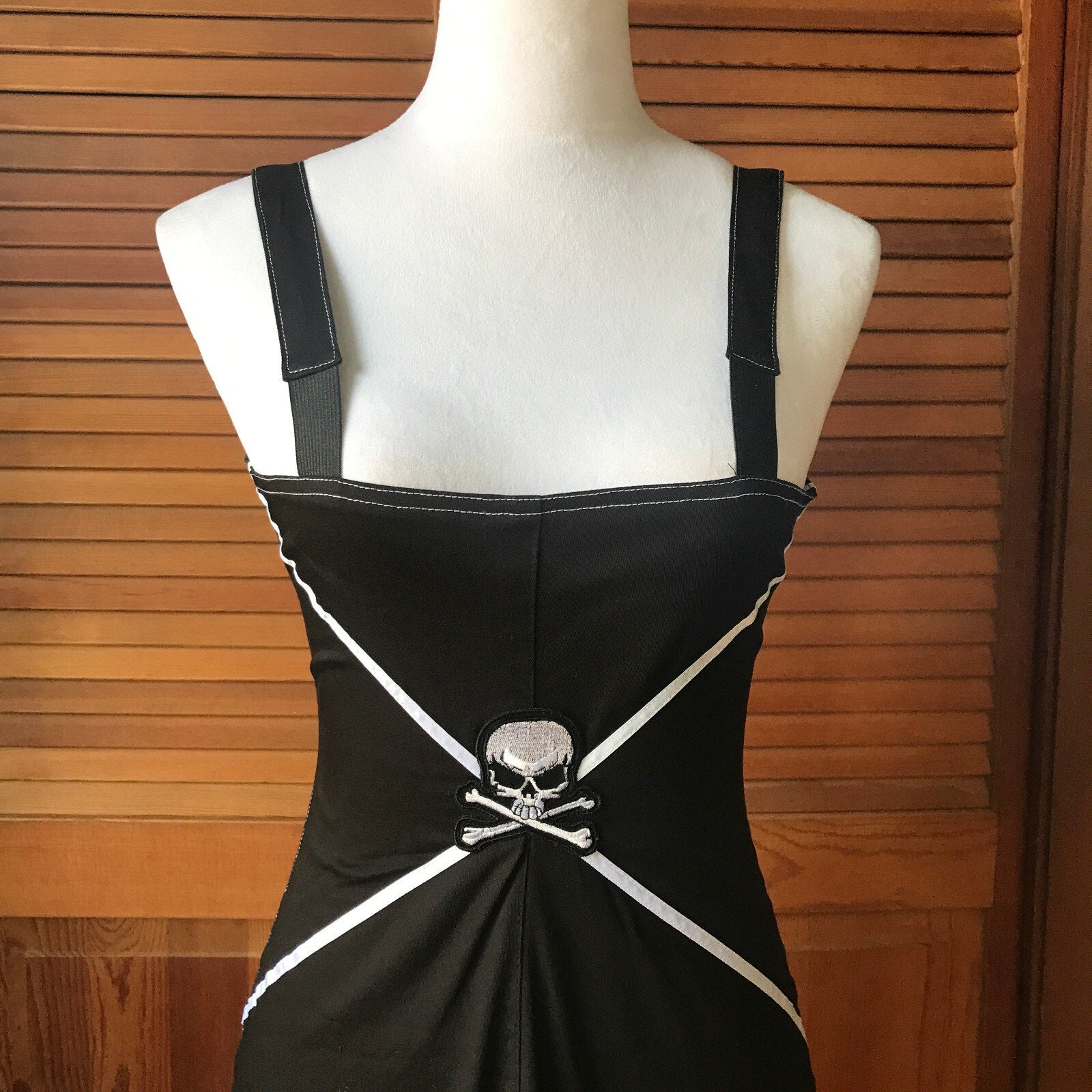 Phaze UK Goth Punk Sexy Skull Back Cotton Mini Dress 10 = S