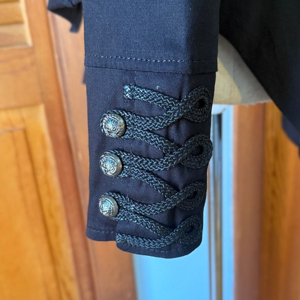 Gothic Victorian Vampire Military Black Tailcoat Jacket S-M