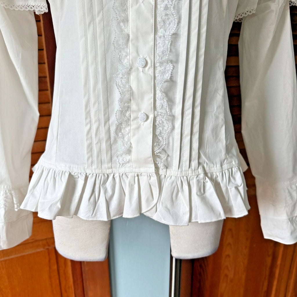 ACDC Rag Gothic Lolita EGL Aristocrat White Bow Ruffle Transformer Shirt
