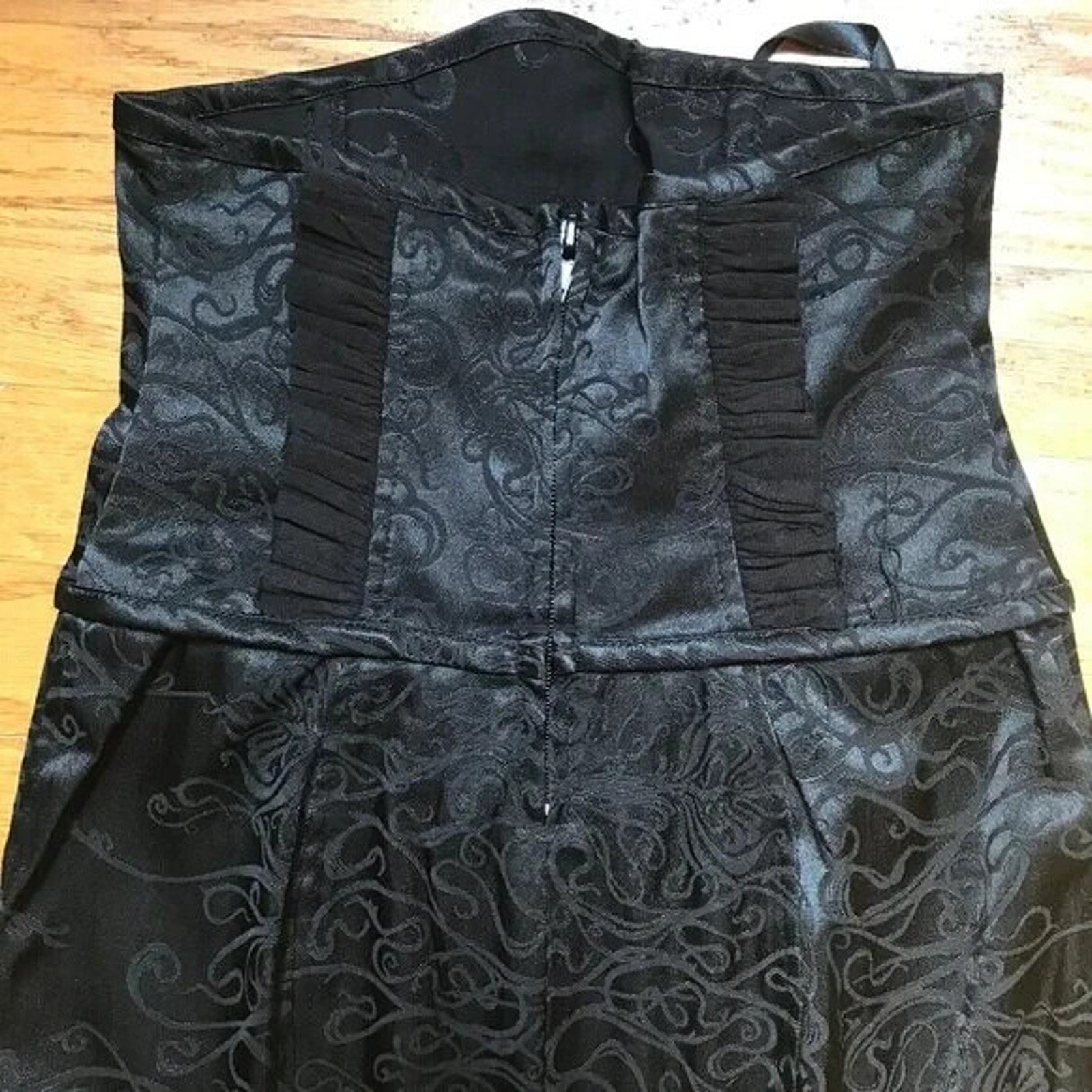 Vintage Lip Service Exit to Eden Gothic Victorian High Waist Black Skirt XS