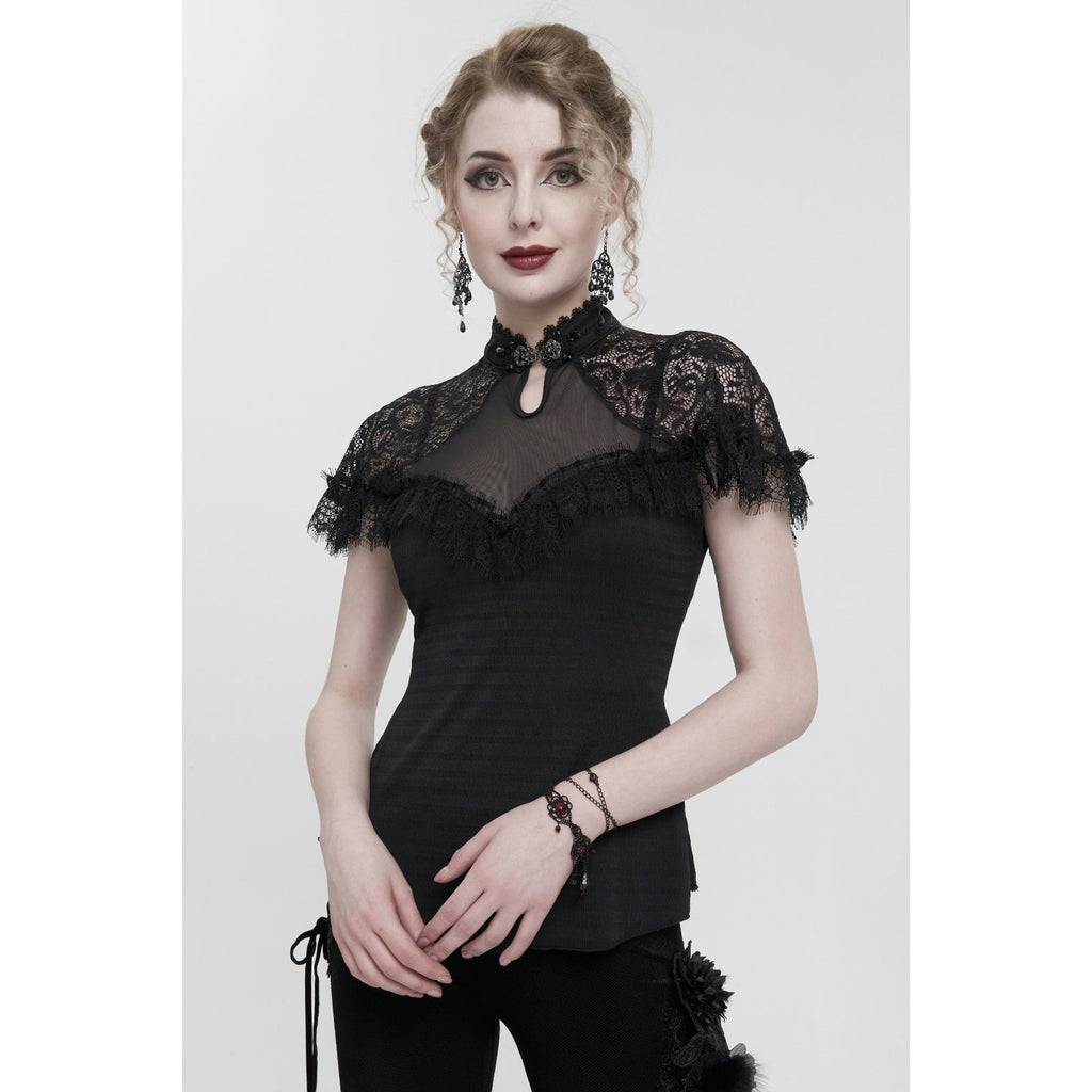 Devil Fashion Gothic Victorian Dark Cottage Black Birds of a Feather Soft Top