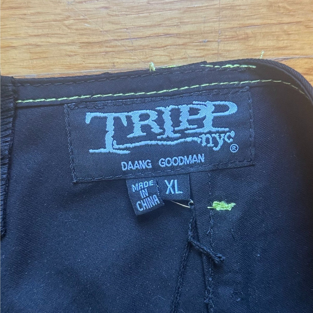 Tripp NYC Gothic Lolita Punk Black Green Lace & Chains Tulle Tutu Mini Skirt XL