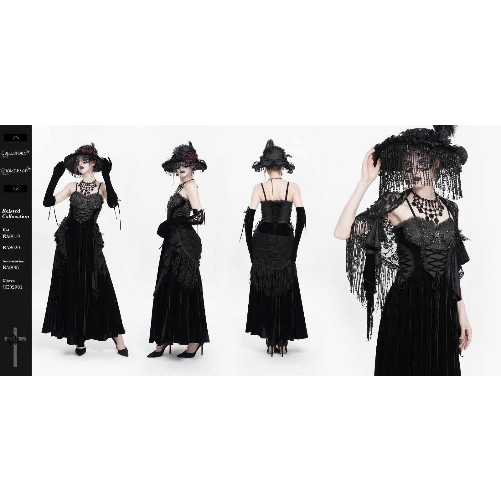 Devil Fashion Gothic Victorian Vampire In the Cover of the Night Black Dress