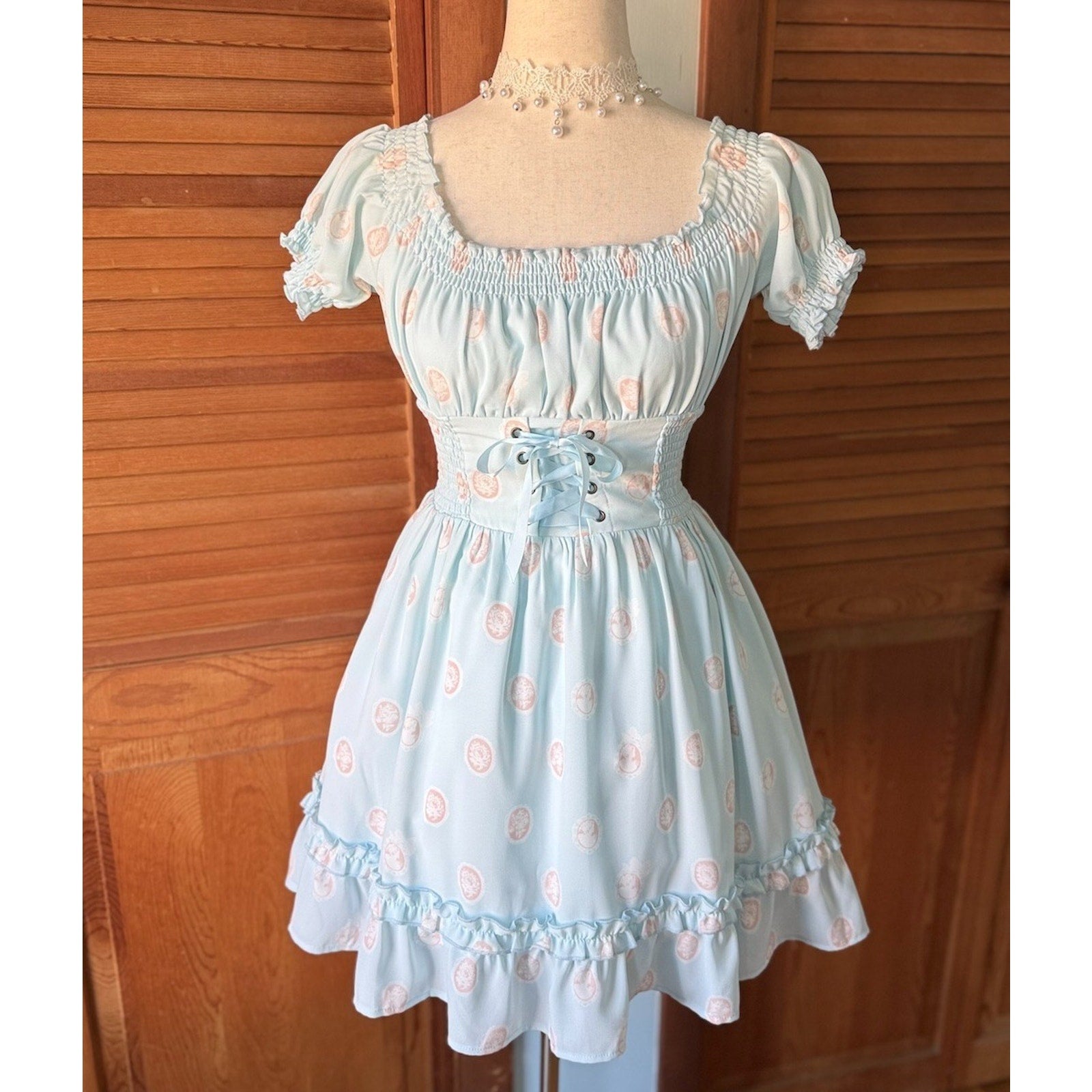 Liz Lisa Penderie Lolita Victorian Himekaji Jirai Dollcore Blue Cameo Dress S