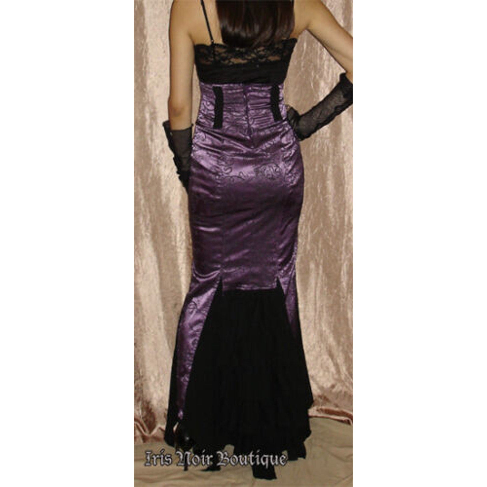Vintage Lip Service Exit to Eden Gothic Victorian High Waist Purple Skirt XS