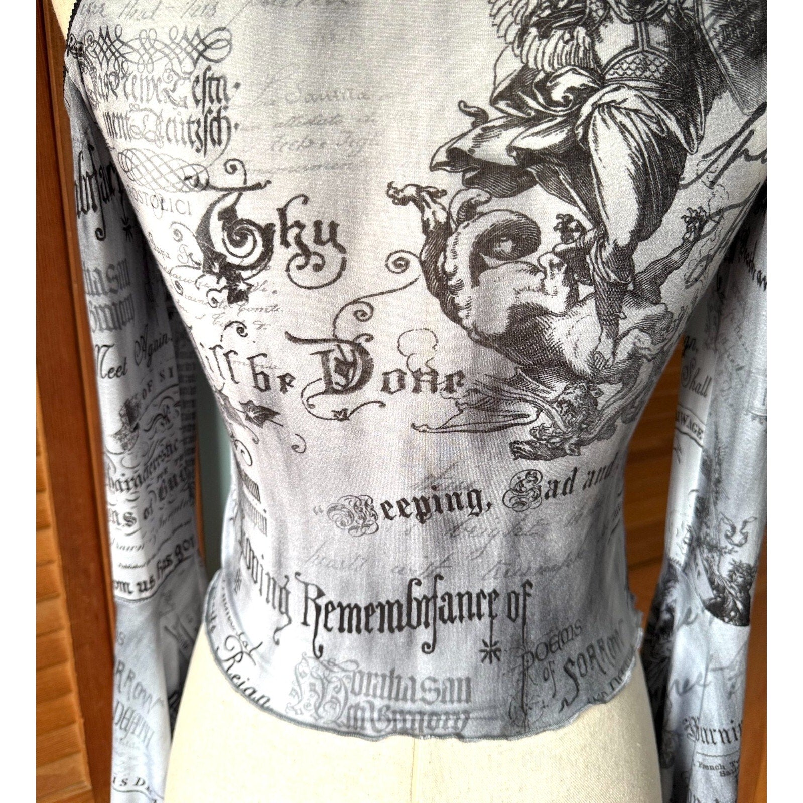 Dolls Kill In Loving Remembrance Gothic Victorian Punk Angel Cropped Top XS-M