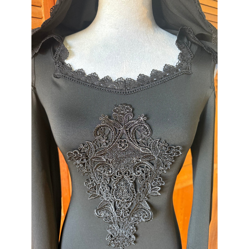 Goth Cyber Punk Neo-Victorian Witch Apprentice Hooded Dress S