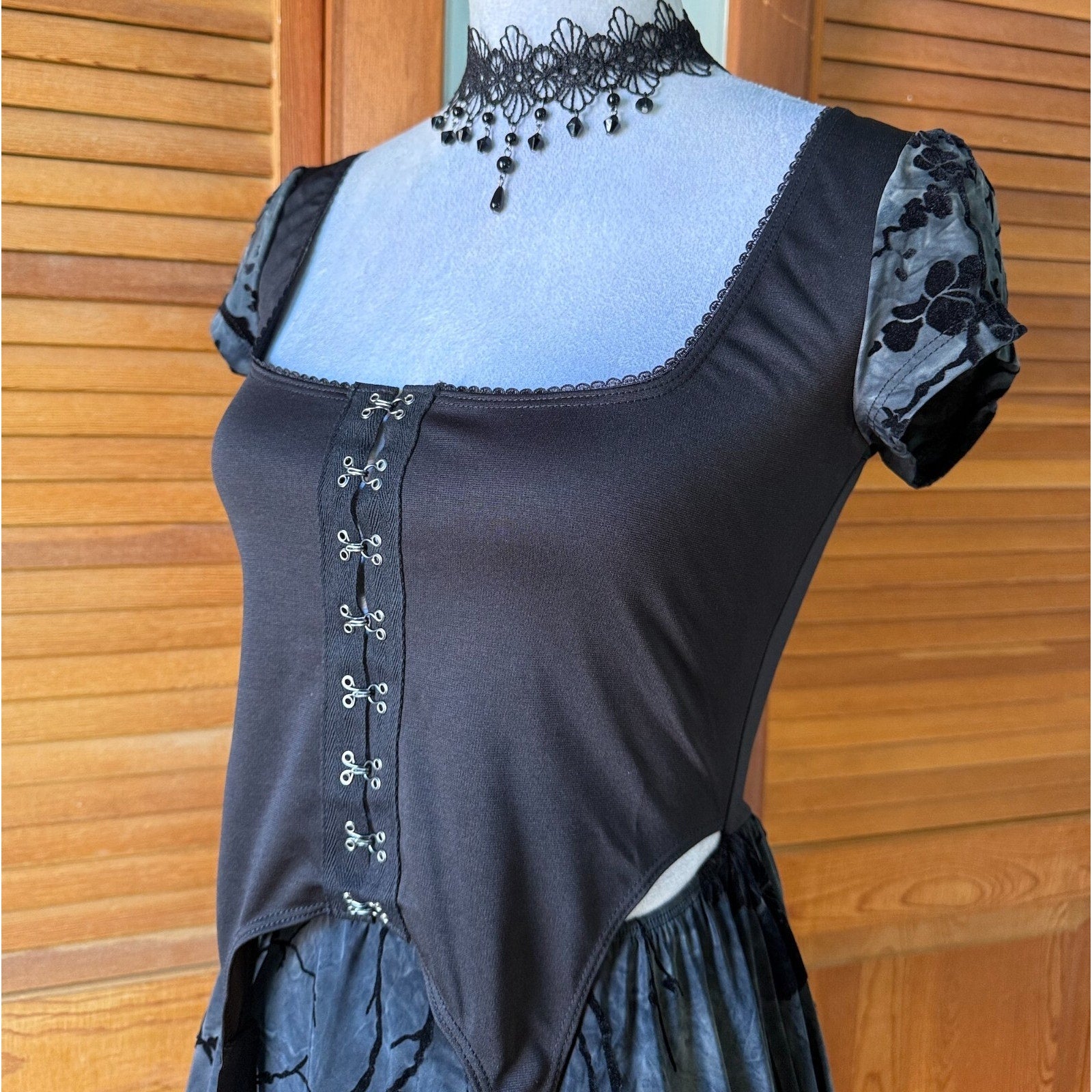 Dolls Kill Garden Goth Beautiful Disaster Garter Pixie Fairycore Dolly Dress