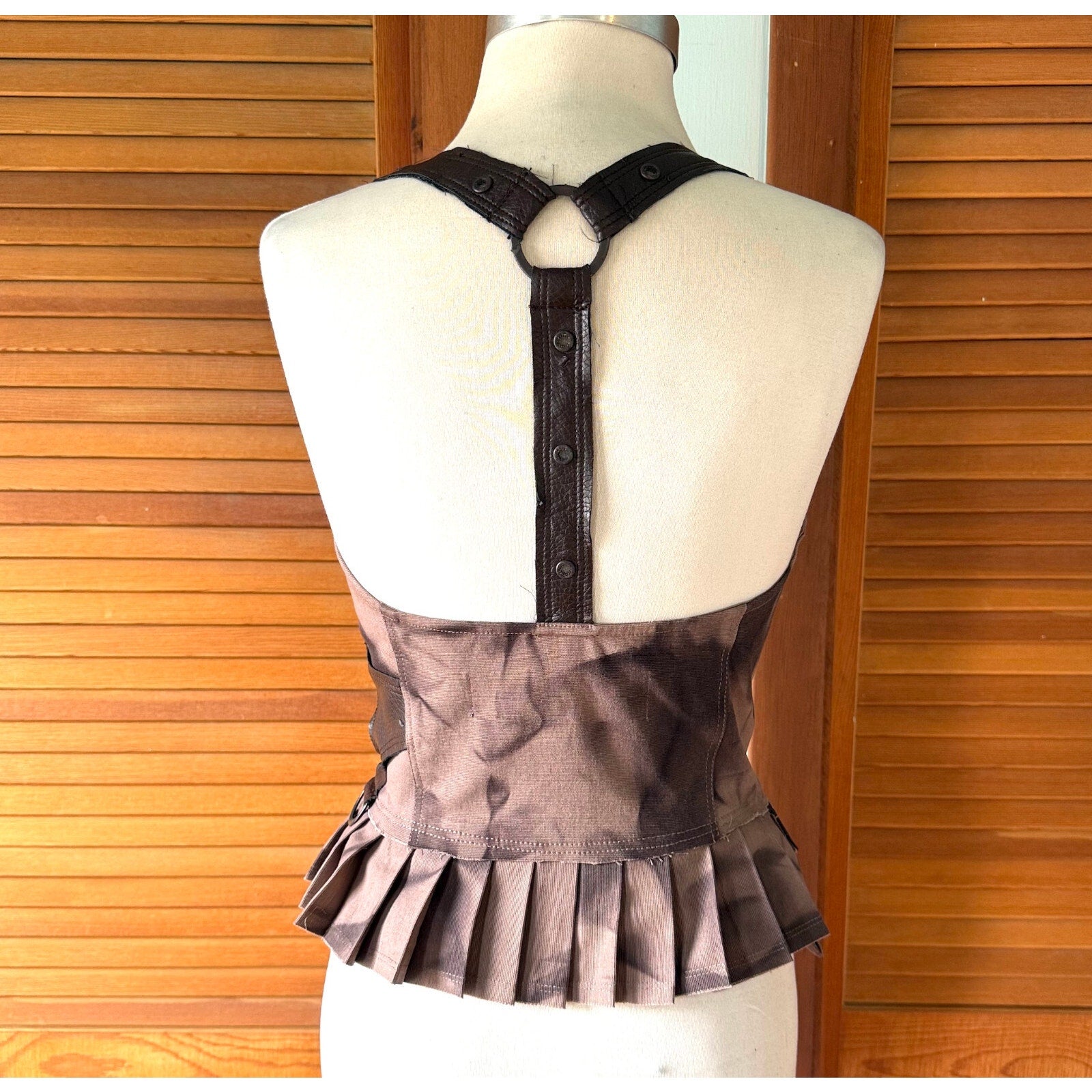Vintage Lip Service Desert Exile Steampunk Brown Underbust Holster Top XS
