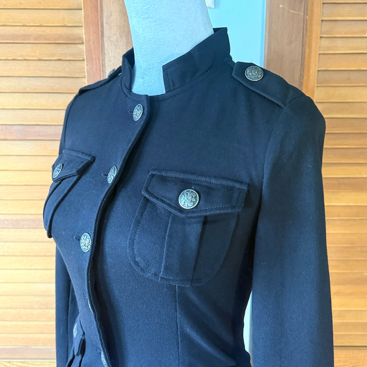 Goth Punk Steampunk EGL Casual Light Black Military Jacket S