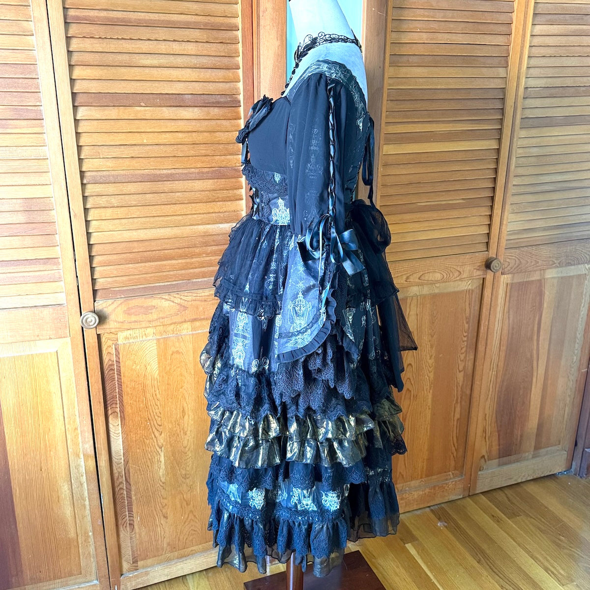 Gothic Lolita Victorian Princess Hime Sama Black & White Dress Gown M