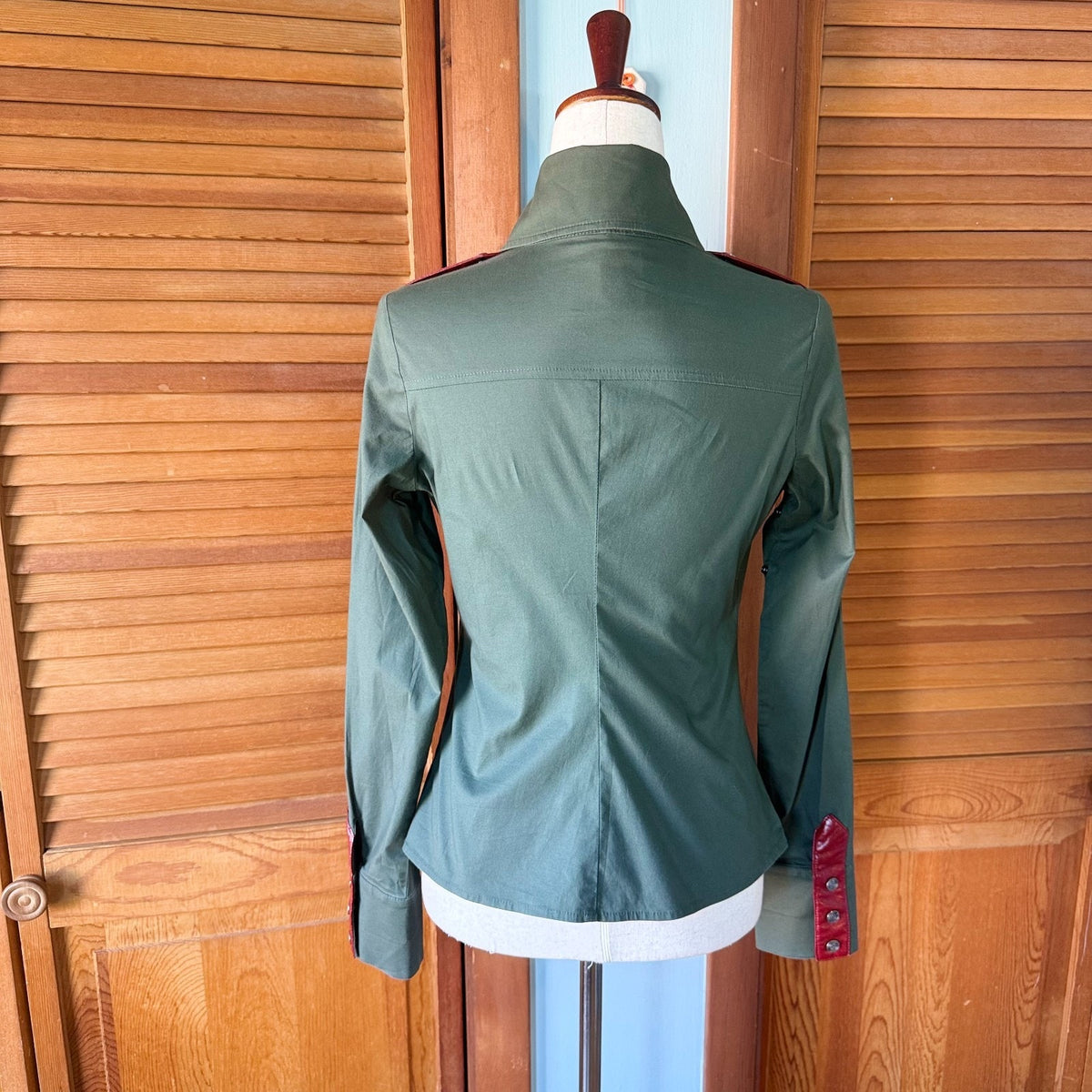 Vintage Lip Service *Rare* Division LS Punk Goth Military Green Shirt Top M-L