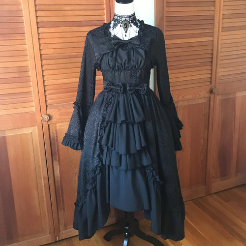 Dark Marie Antoinette Gothic Lolita Victorian Cosplay Gown w/ Bows
