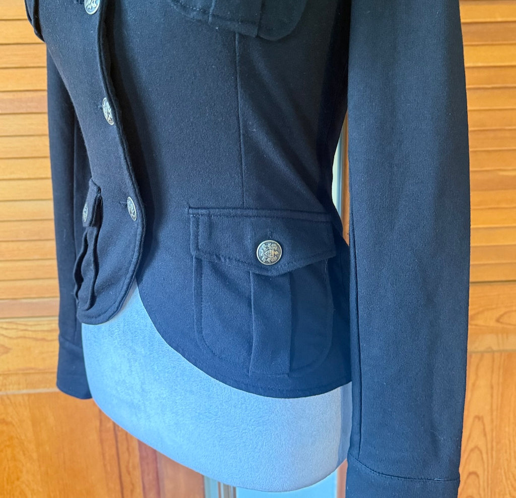Goth Punk Steampunk EGL Casual Light Black Military Jacket S