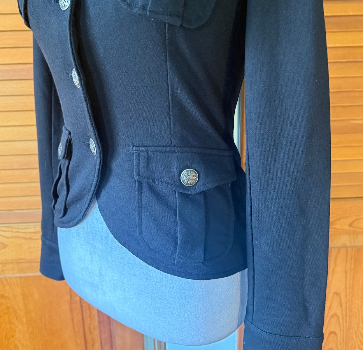 Goth Punk Steampunk EGL Casual Light Black Military Jacket S