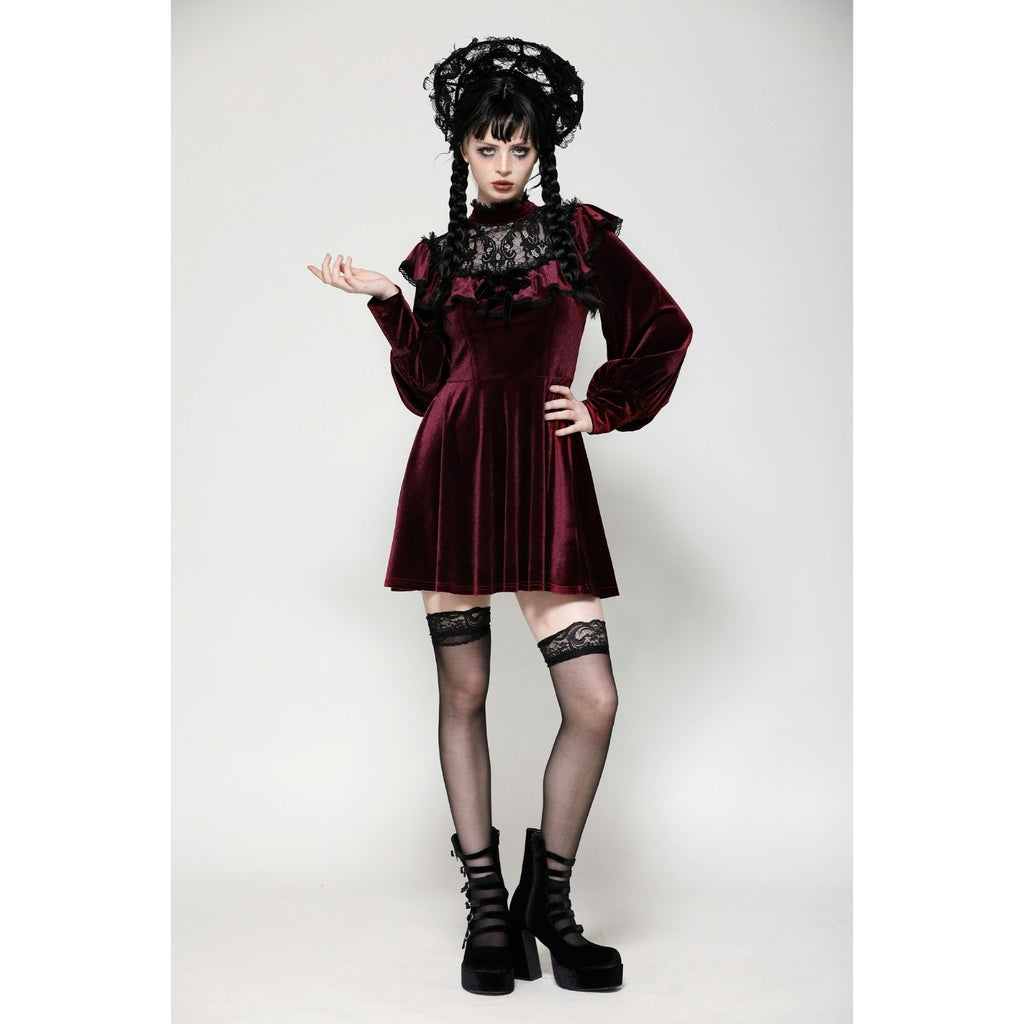 Dark In Love Gothic Victorian Vampire Little Claudia Blood Red Velvet Dress
