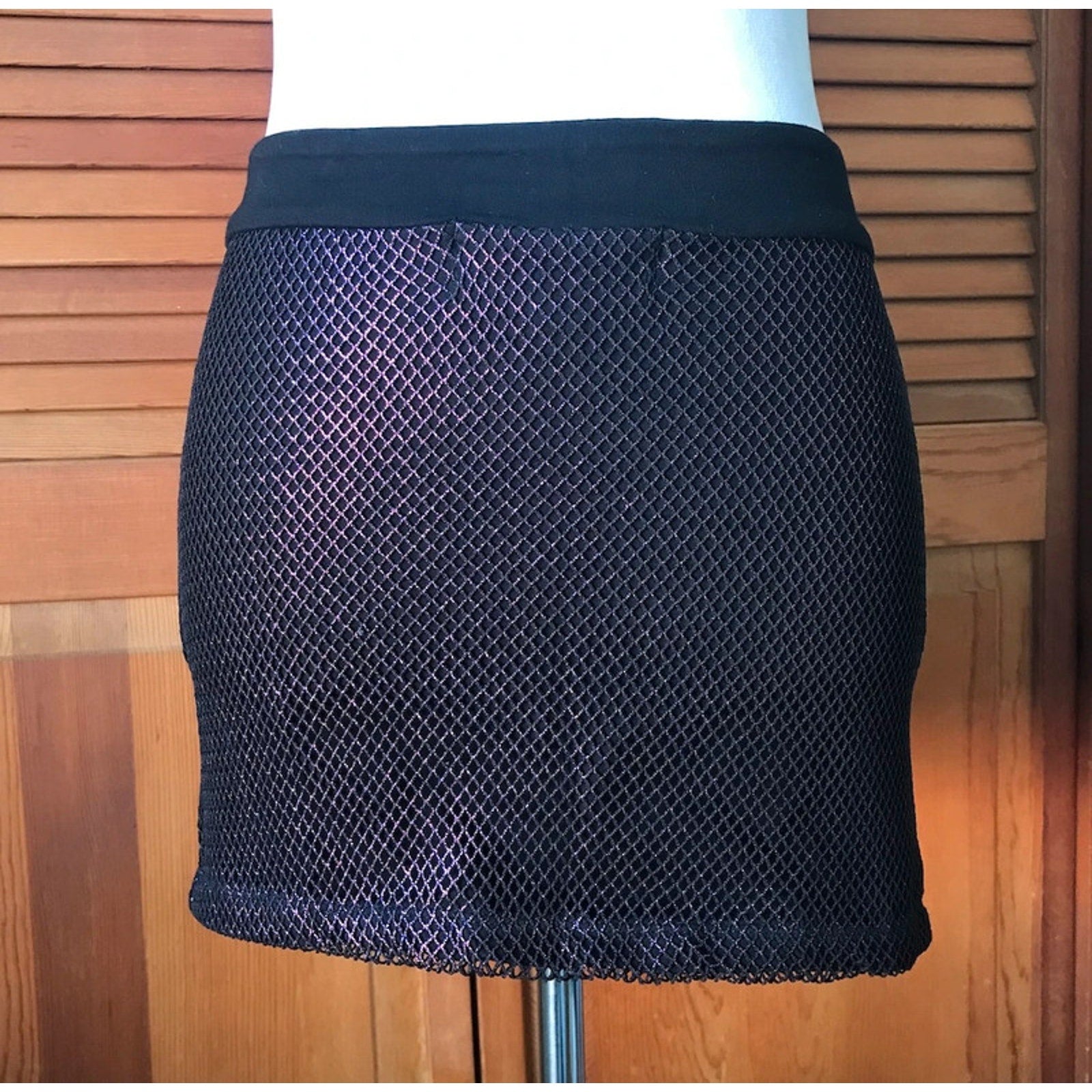 Lip Service Vintage Y2K Star Fishnet Goth Punk Glam Purple Mini Skirt XL