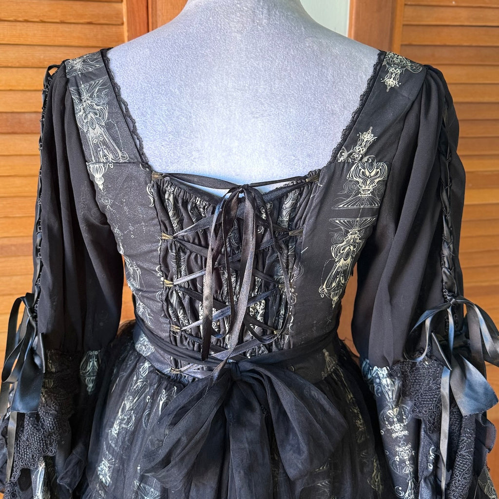Gothic Lolita Victorian Princess Hime Sama Black & White Dress Gown M