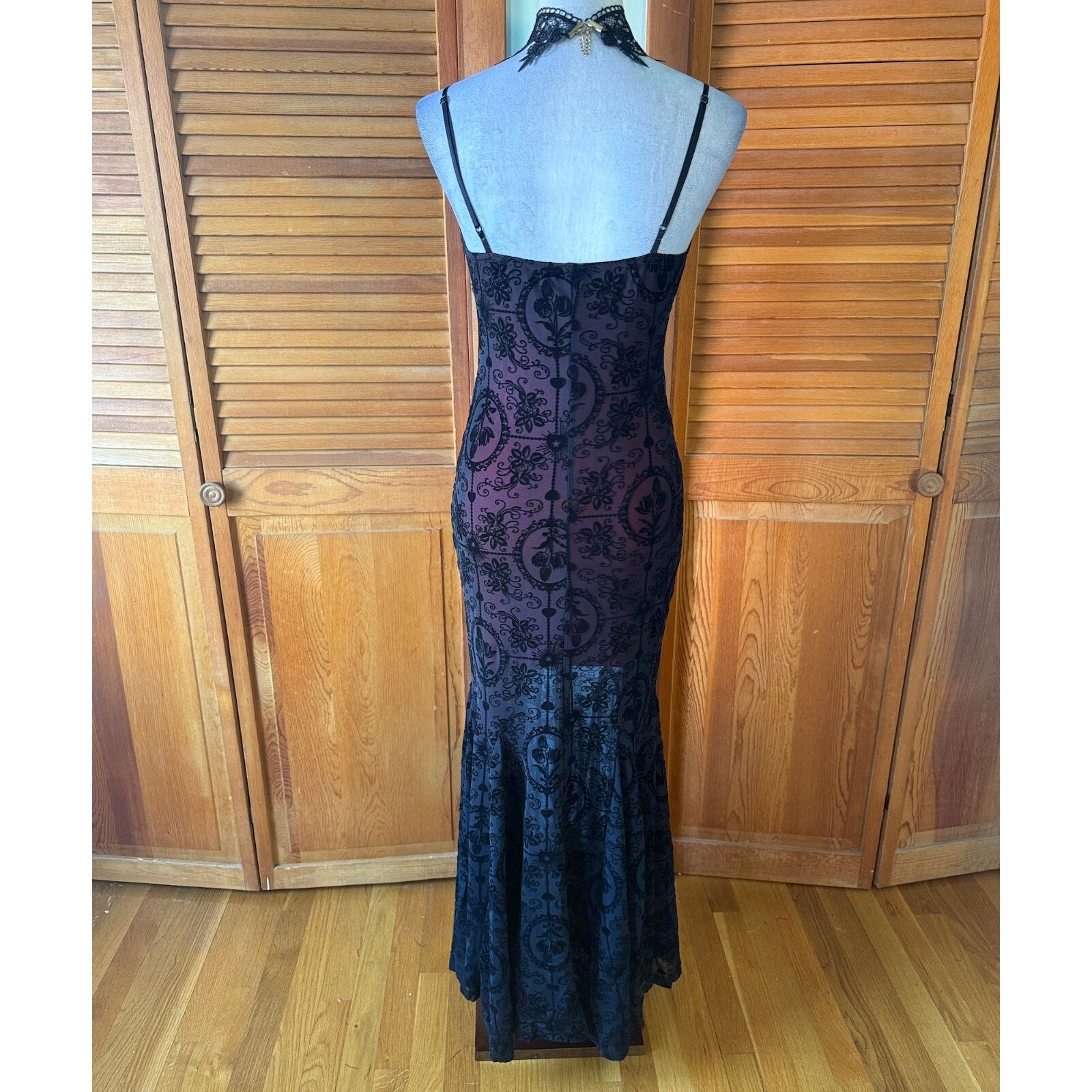 Gothic Victorian My Perfect Love Garden Goth Black Red Mermaid Summer Dress