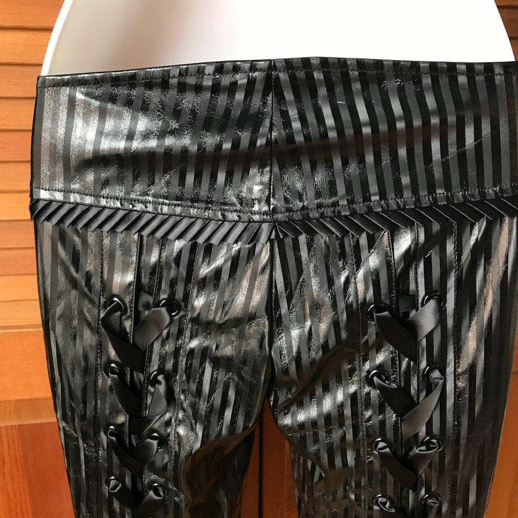Vintage Lip Service Black Diamond Dynasty Gothic Vinyl Lace-Up Back Pants XS