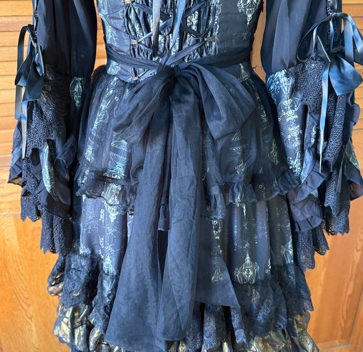 Gothic Lolita Victorian Princess Hime Sama Black & White Dress Gown M
