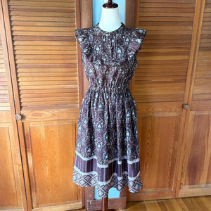 J-Fashion Axes Femme Gyaru Himekaji Brown Rose Ruffle Summer Dress M