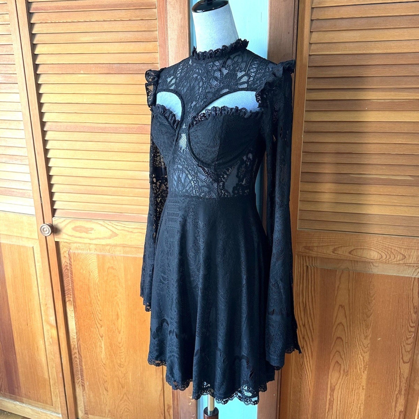 Killstar Rare Gothic Victorian Vampire Vkei Dark Fairycore Black Lace Dress S