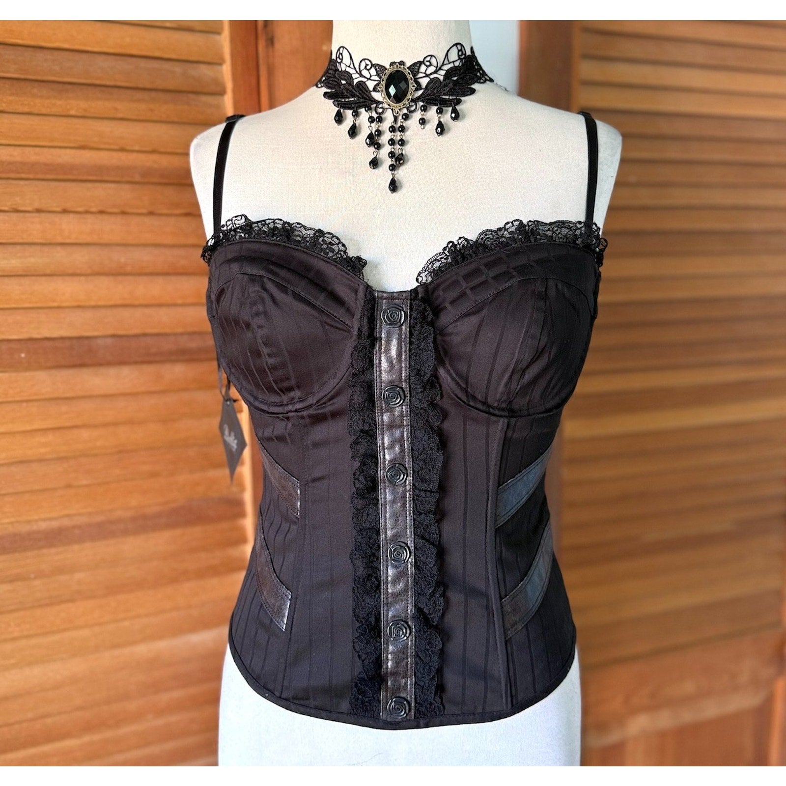 Vintage Lip Service War of the Roses Gothic Victorian Steampunk Cami Top M