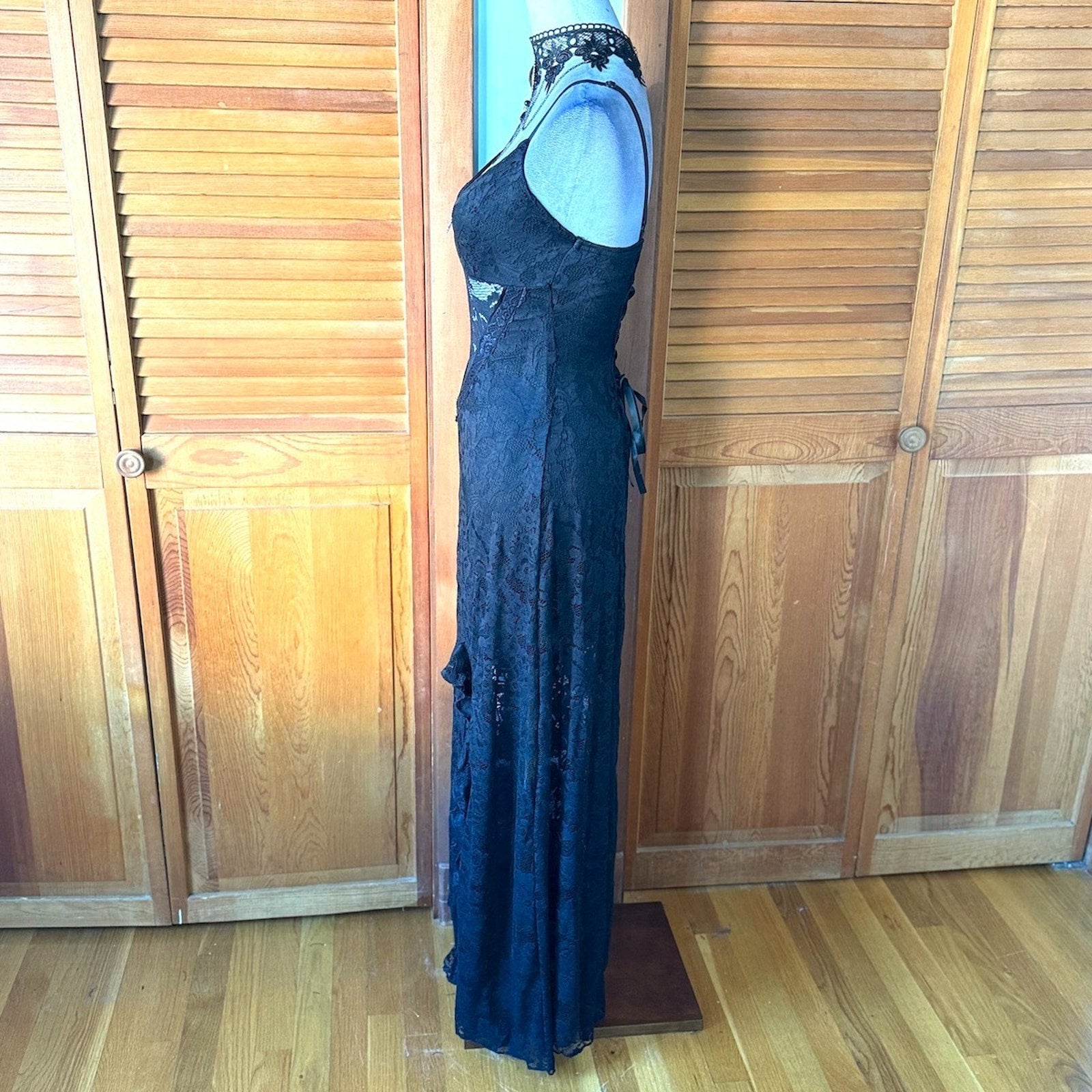 Gothic Victorian Vampire Fairycore Dark Matters Black Lace Up Back Dress