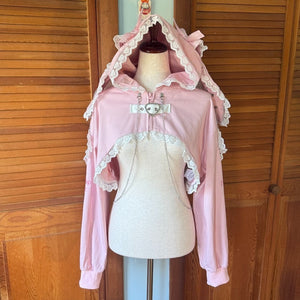 ACDC Rag J-Fashion Gyaru EGL Punk Bunny Heart Cross Bows PINK Hoodie Jacket