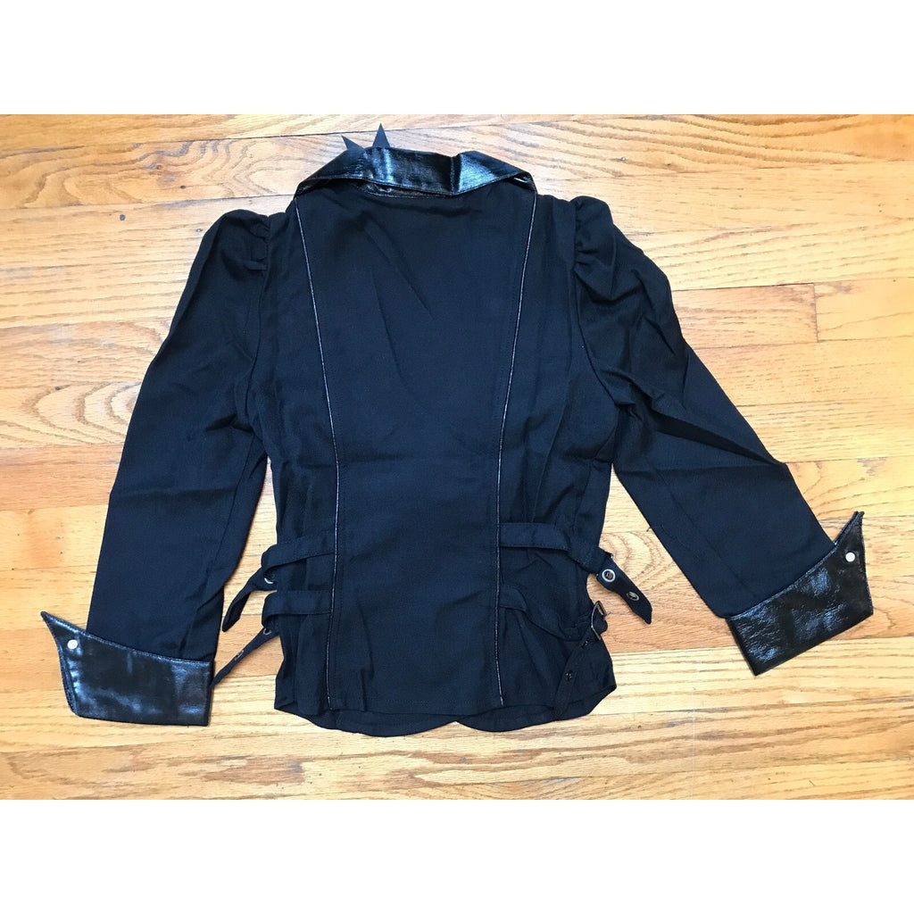 Lip Service Schoolgirl Gothic Lolita Cosplay Punk Retro Black Buckle Jacket XS