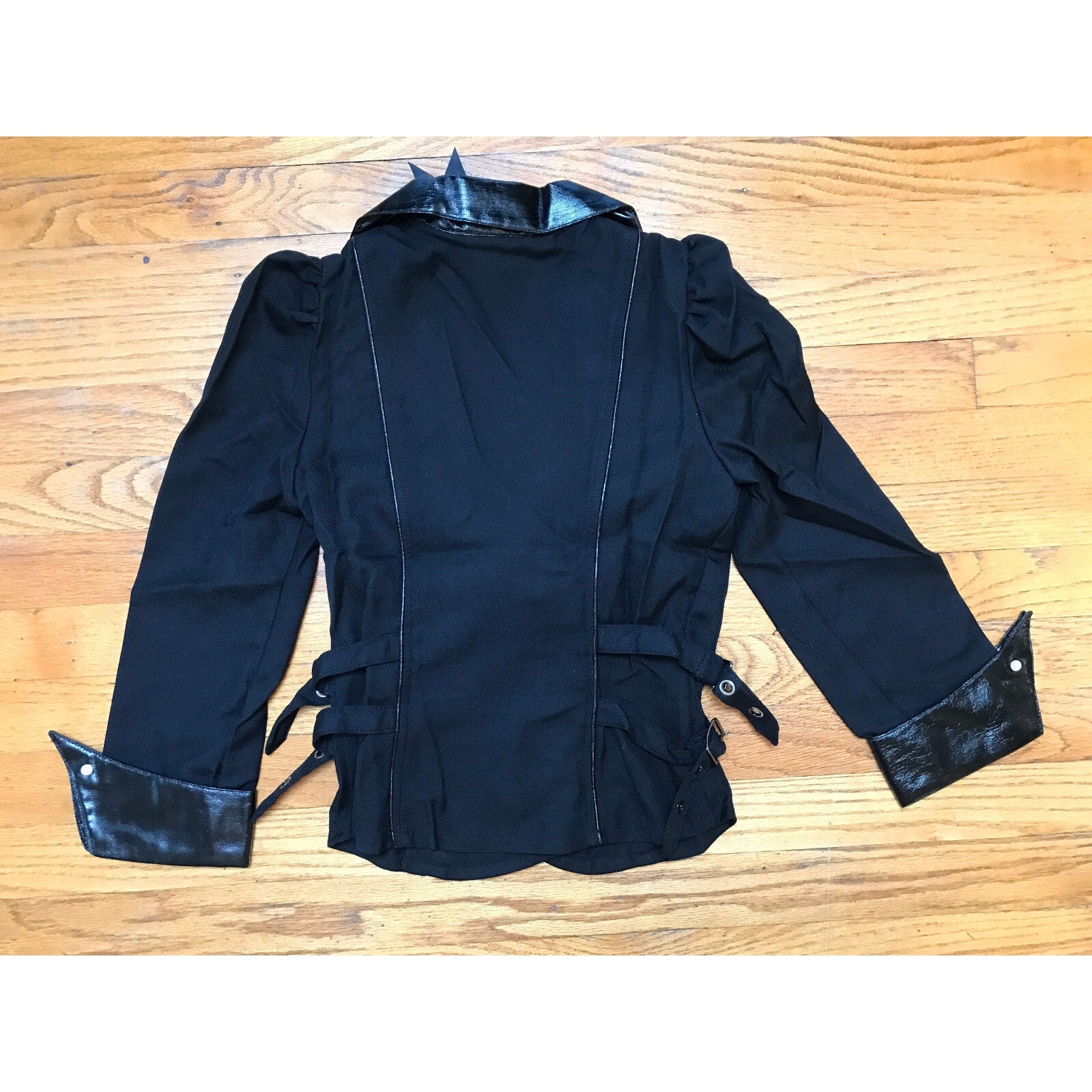 Lip Service Schoolgirl Gothic Lolita Cosplay Punk Retro Black Buckle Jacket XS