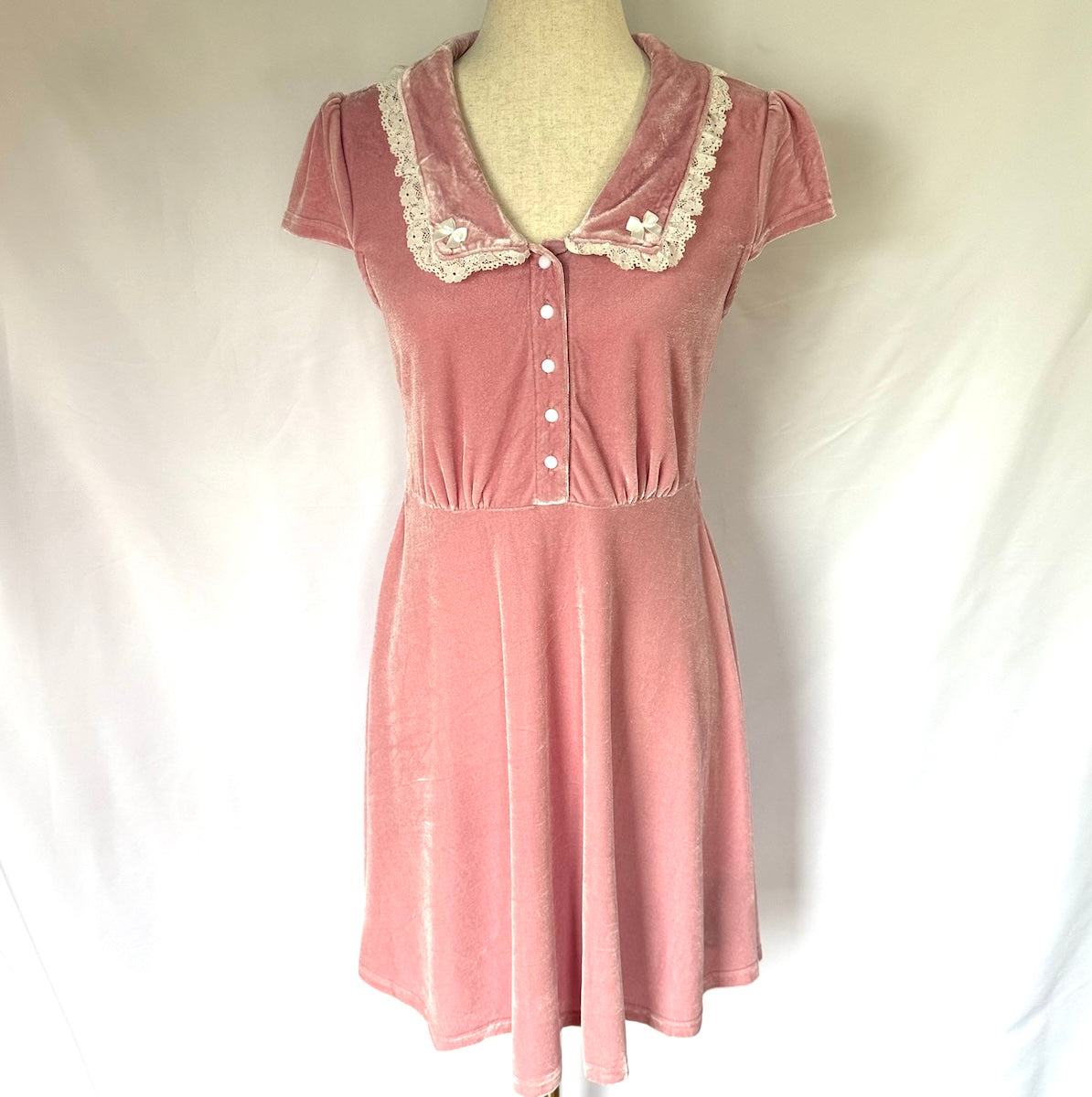 Killstar Pastel Goth Punk Every Mourning Pink Velvet Dress M