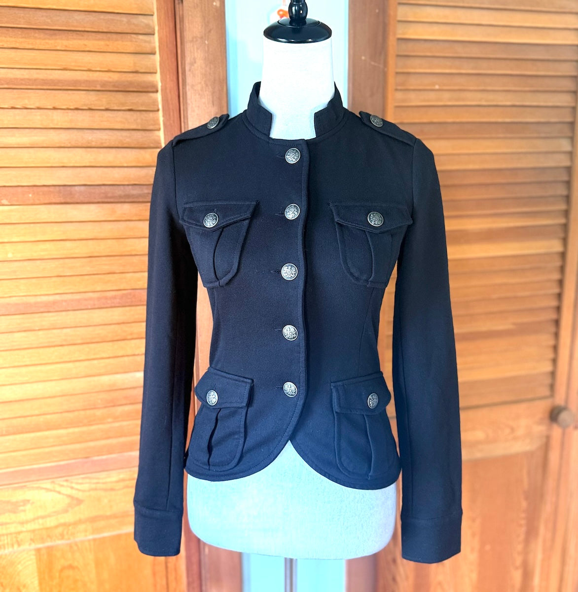 Goth Punk Steampunk EGL Casual Light Black Military Jacket S