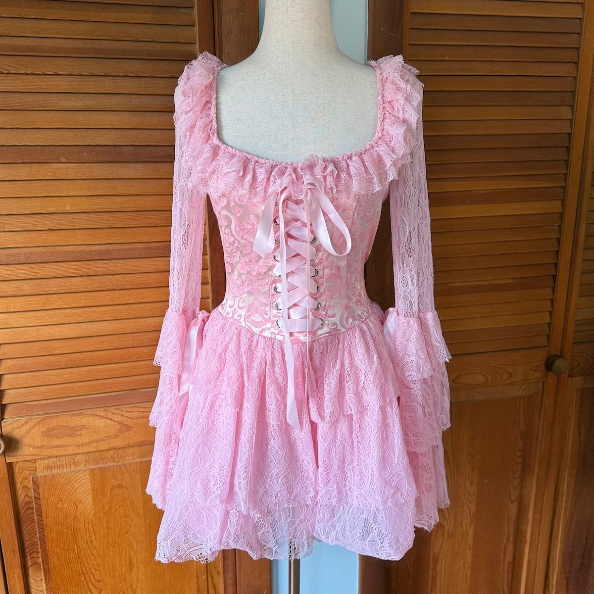 Dolls Kill Pastel Goth Victorian Marie Antoinette They'll Eat Cake Pink Dress