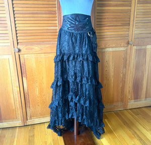 Vintage Lip Service Winchester Emporium Black Lace High Waist Skirt XS