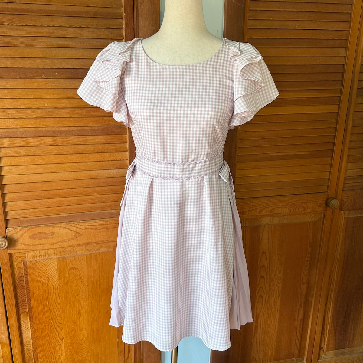 J-fashion Lodispotto Jirai Kei Gyaru Pink Gingham Bows & Pearls Dress S