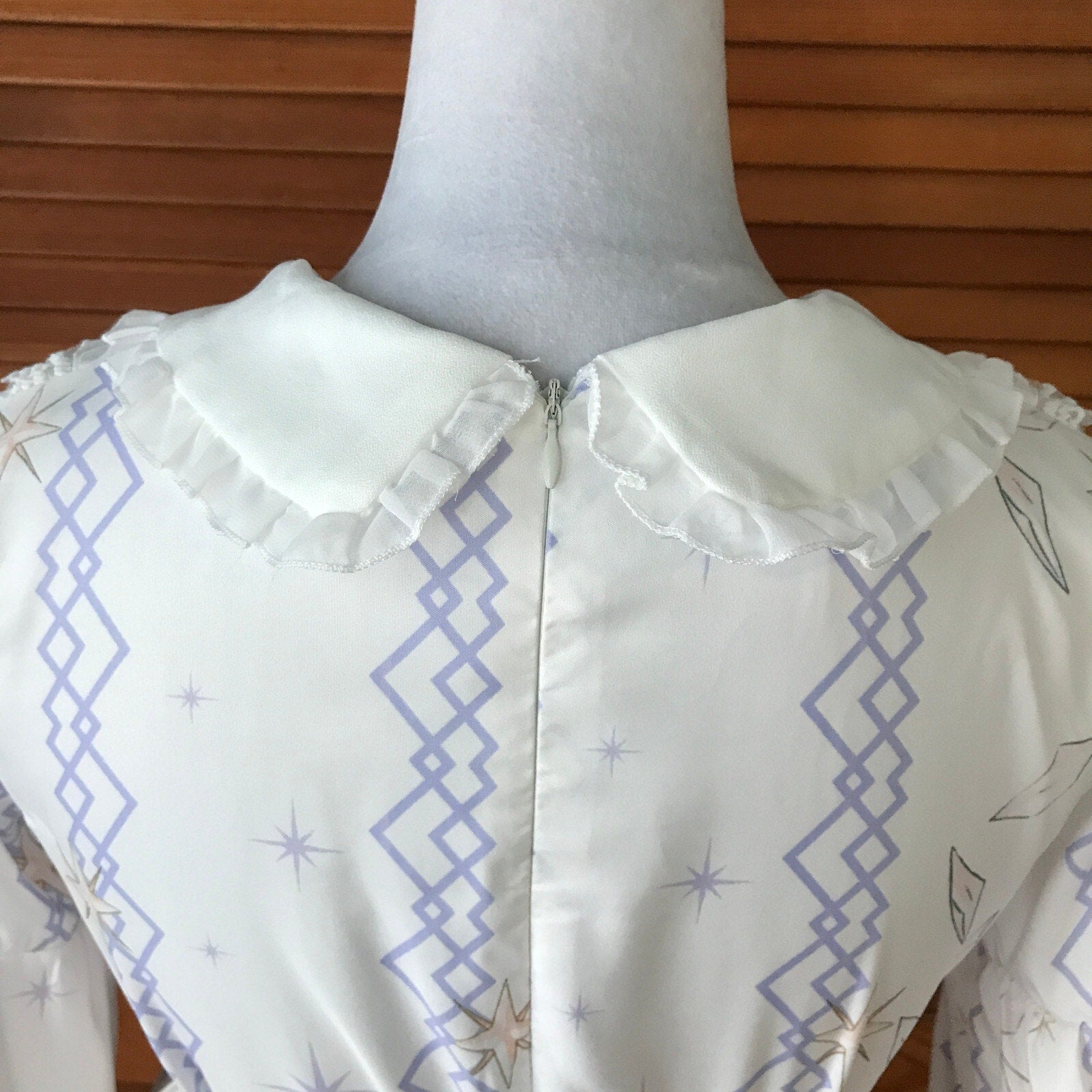 Lolita Kawaii Dolly White Lavender Angel Celestial Science Dress & Petticoat M