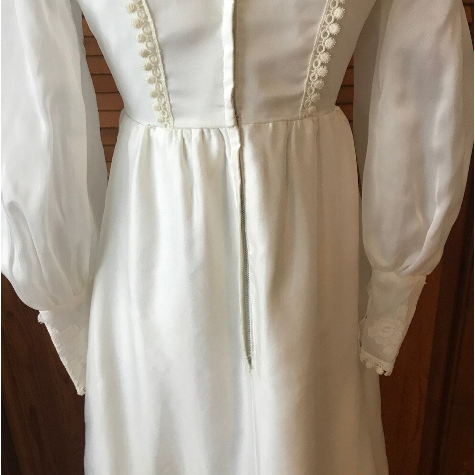Gothic Victorian Frankenstein Bride Vintage White Gown Dress S