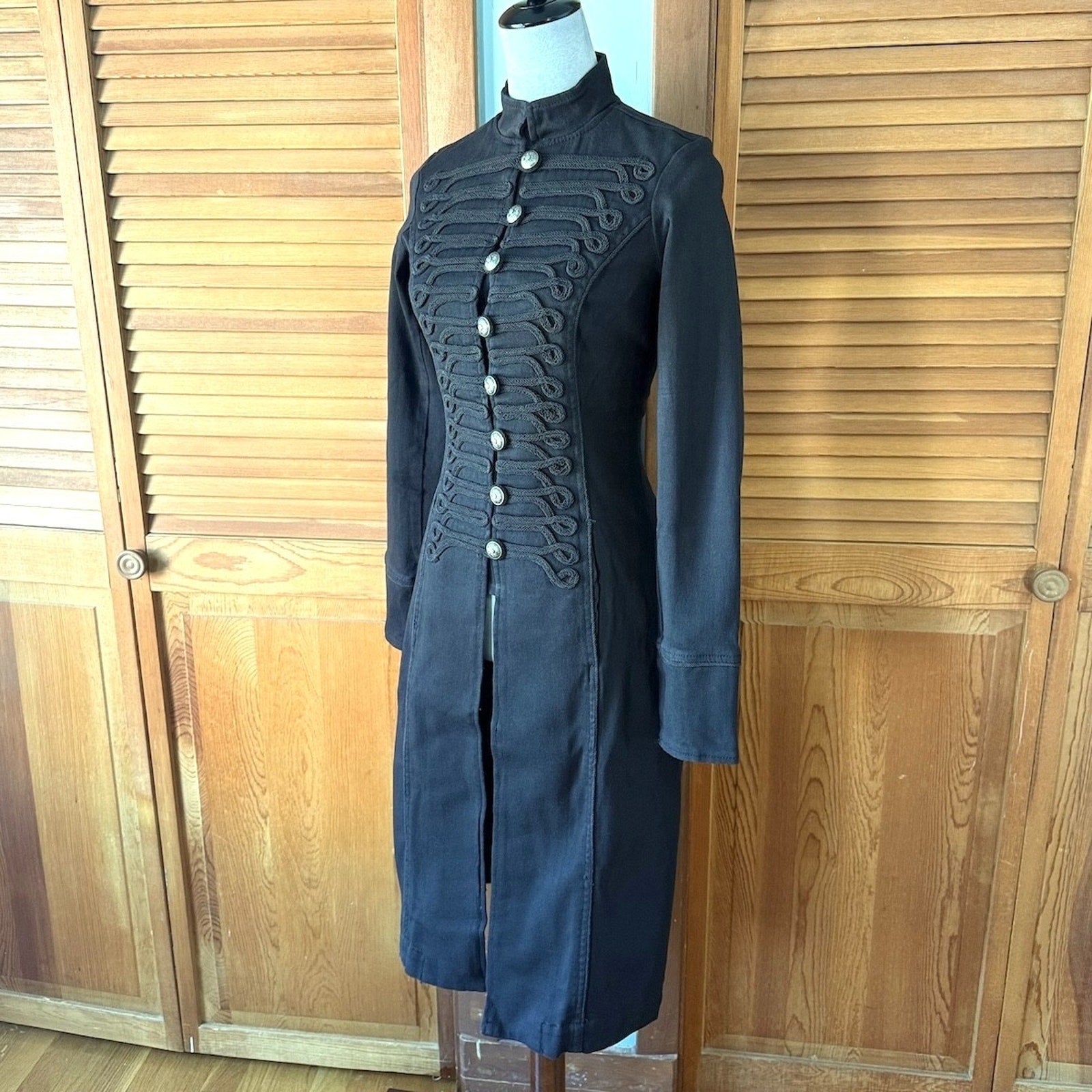 Tripp NYC Goth Punk Steampunk Victorian Vampire Vkei Military Y2K Long Jacket XS