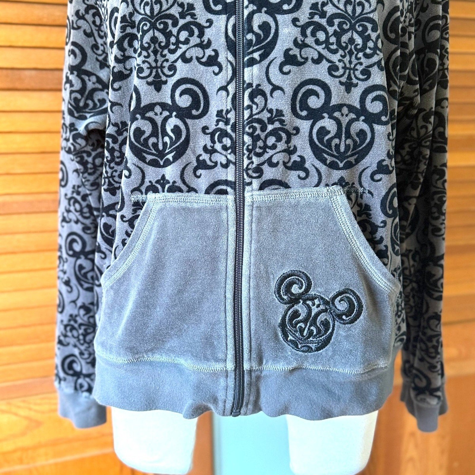 Disney Punk Goth Lolita The Evil Mouse Gray Black Hoodie Jacket 1X